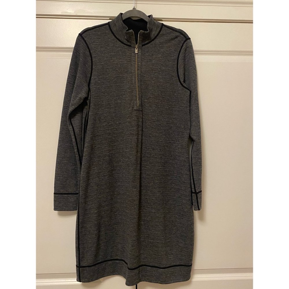 Tommy Bahama Reversible Half Zip Dress, Black and Gray, Size L, New w/Tags